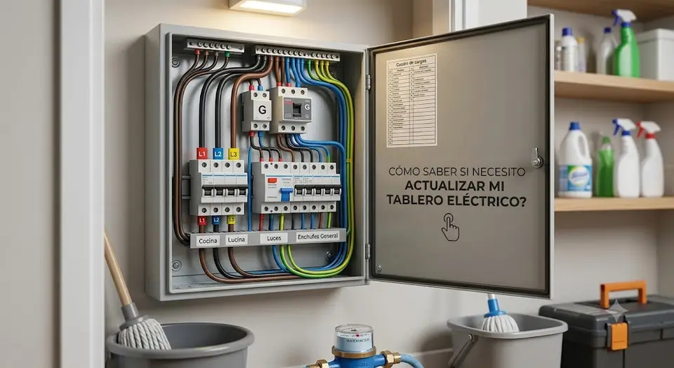 Tablero eléctrico domiciliario en revisión